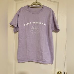 UniversityTees light purple bear Alpha Omicron Pi t shirt​​​​​​​
